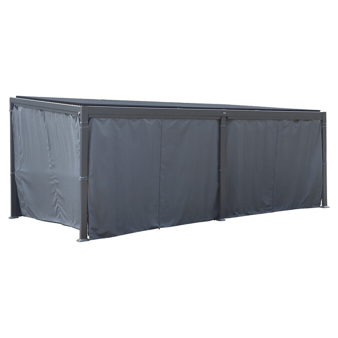 Pergola AVILA Graphite avec 1 kit de rideaux