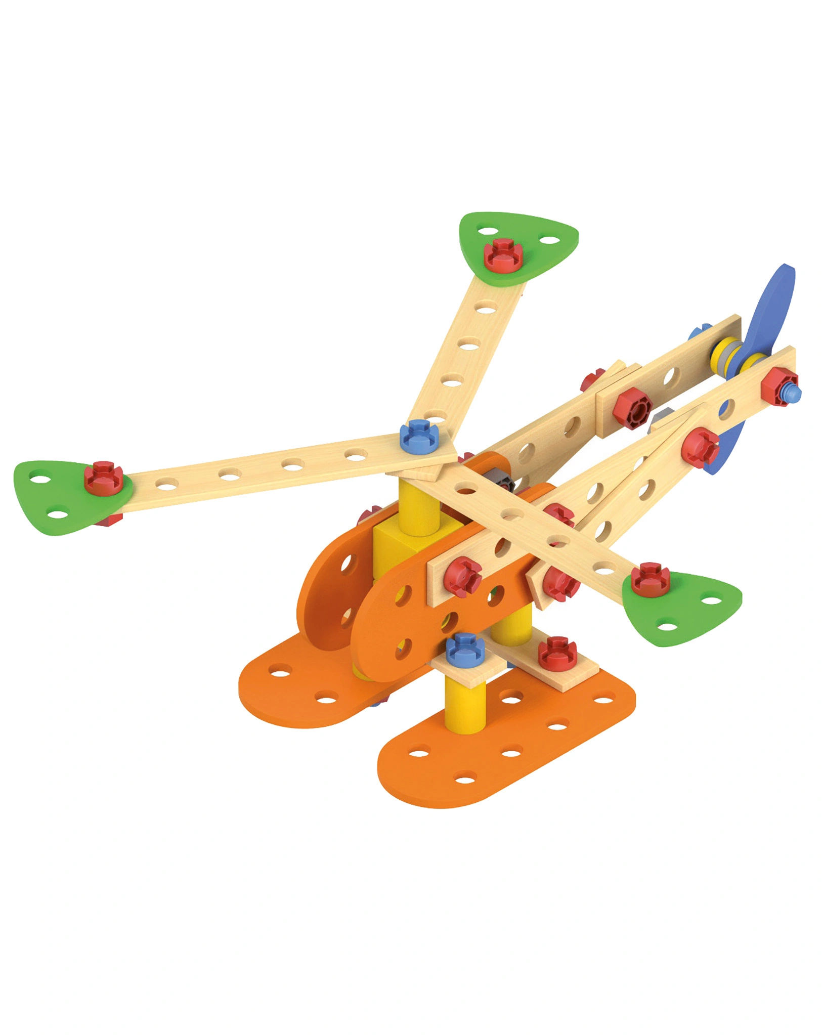 Holz-Doppeldecker CONSTRUCTOR 85-teilig in bunt