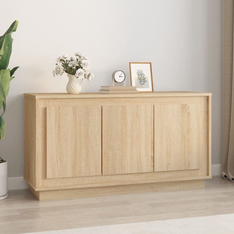 vidaXL - Dressoir - Sonoma Eiken - Bewerkt Hout - 6 Vakken