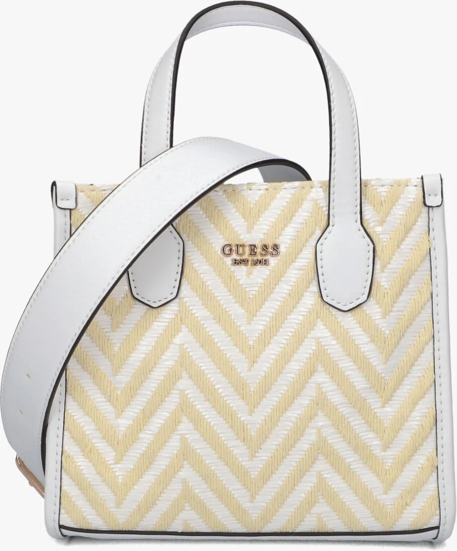 GUESS witte guess handtas silvana 2 compartment mini tote
