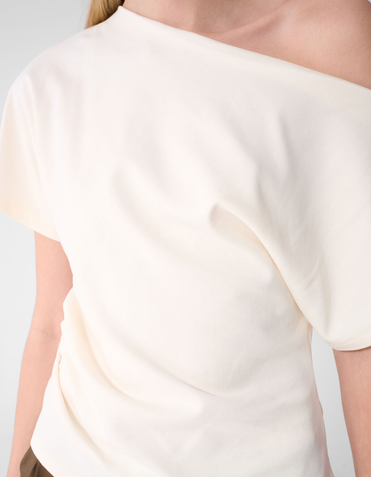 Pleated One Shoulder Top Gebroken Wit By Fred