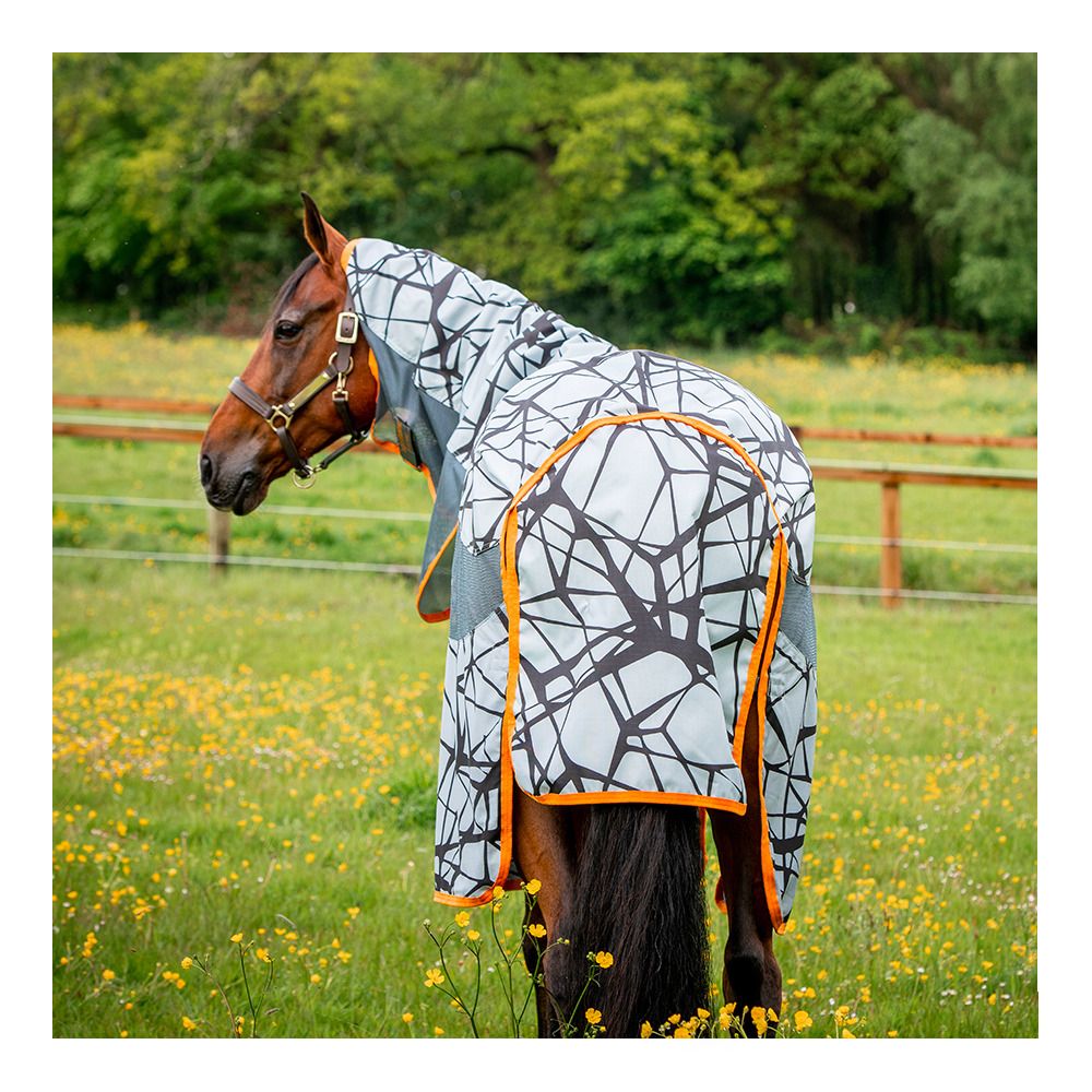 Horseware AMIGO CAMOFLY - Chemise anti-mouches + couvre-cou grey/orange