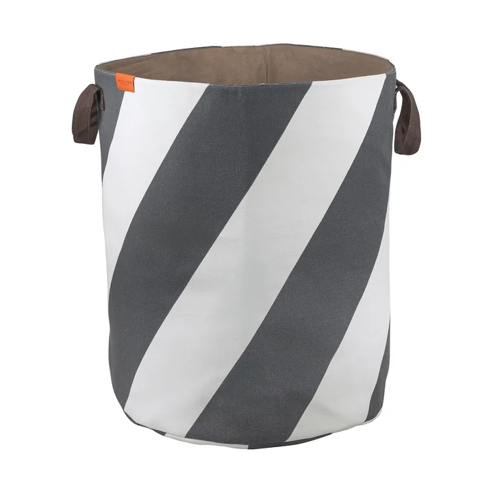 Mette Ditmer - Diagonal Wäschekorb, Ø 40 x H 50 cm, dunkelgrau / off-white