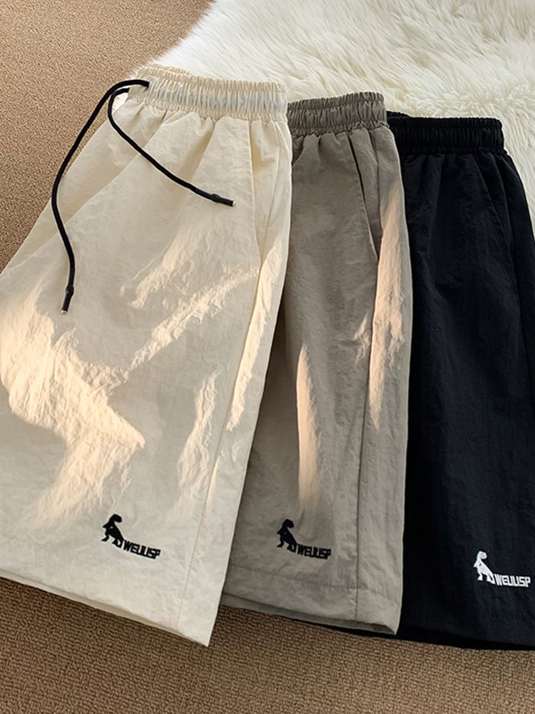 emeisa - Geborduurde shorts met trekkoordtaille
