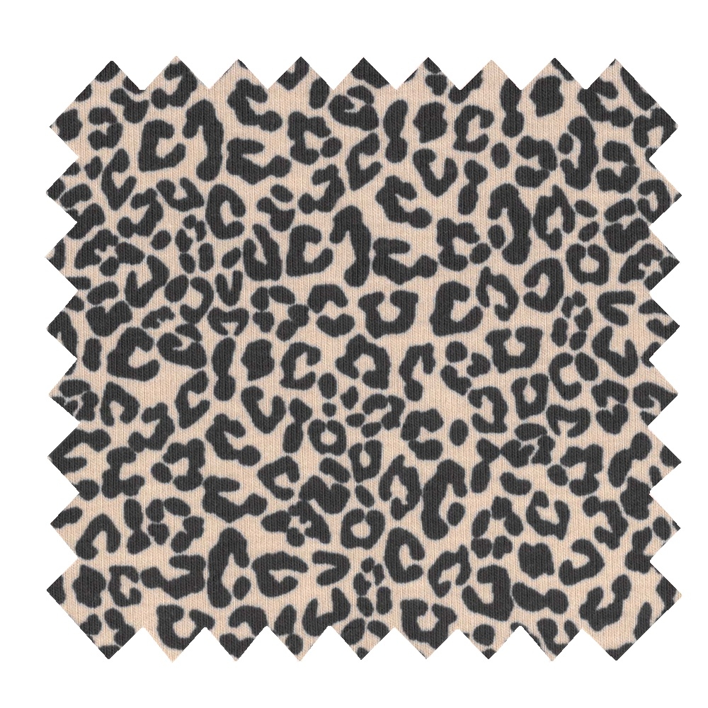 Tissu Jersey Léopard Beige Noir