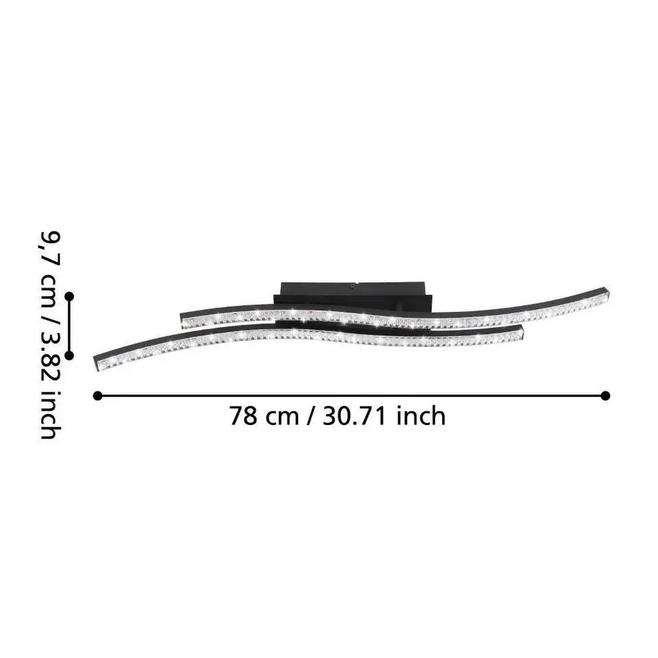 EGLO Lejias Plafonnière - LED - 78 cm - Zwart