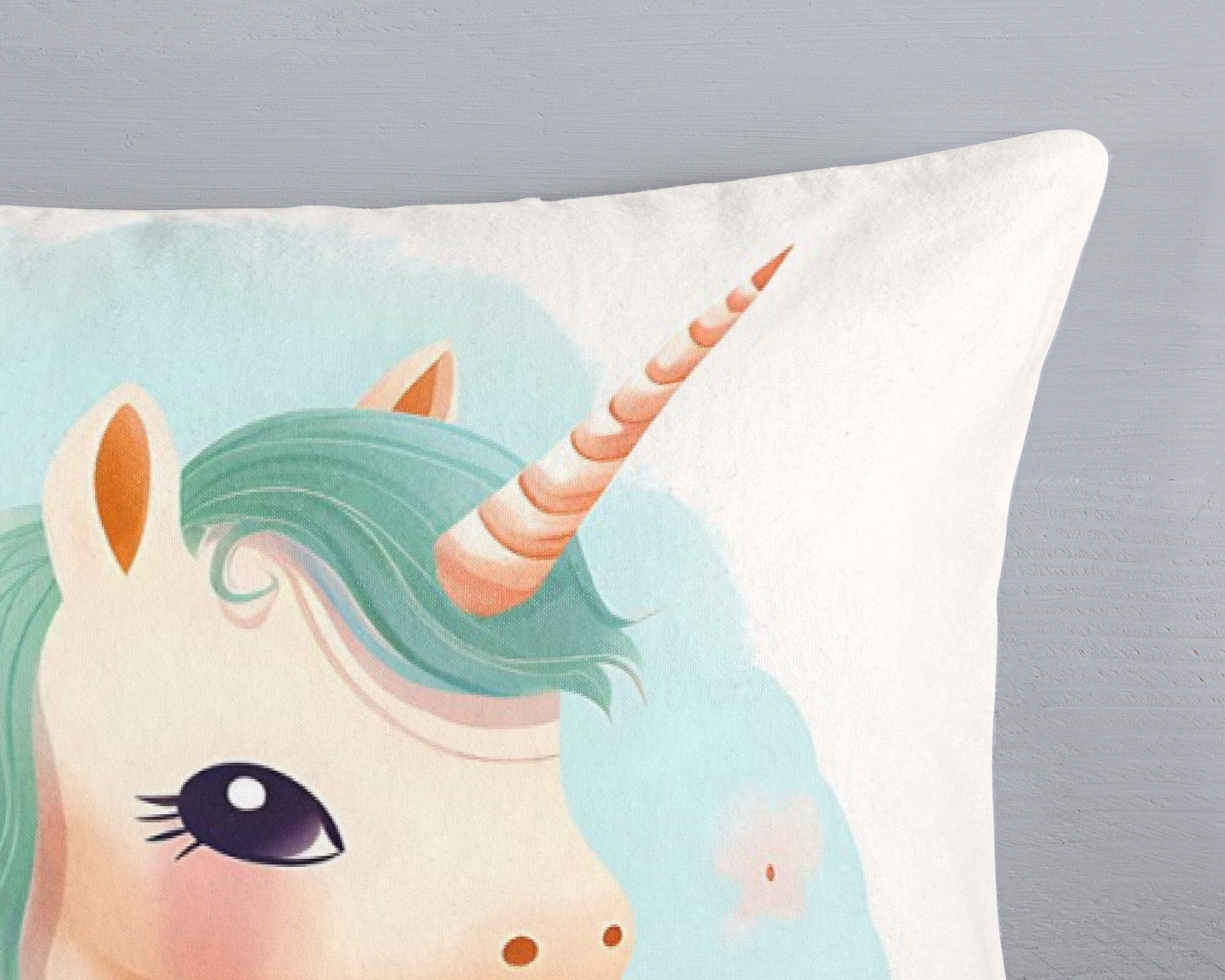 good morning Kinderbettwäsche »One« 2 Stk. tlg. Flanell, Biber, 135x200, Warm, Wende, Mädchen, Einhorn, Weiss, Türkis