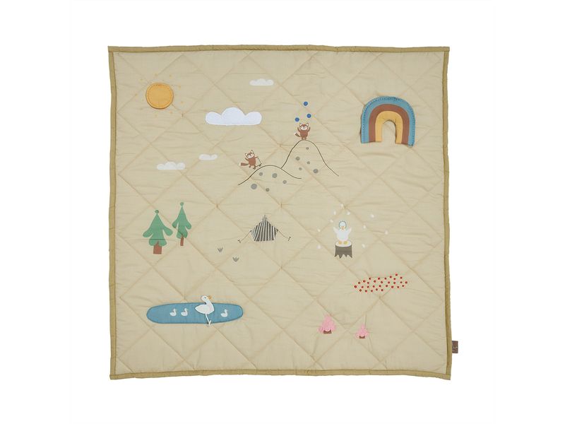 OYOY Krabbeldecke Wald 102 x 102 cm, Beige Kinder-Krabbeldecke