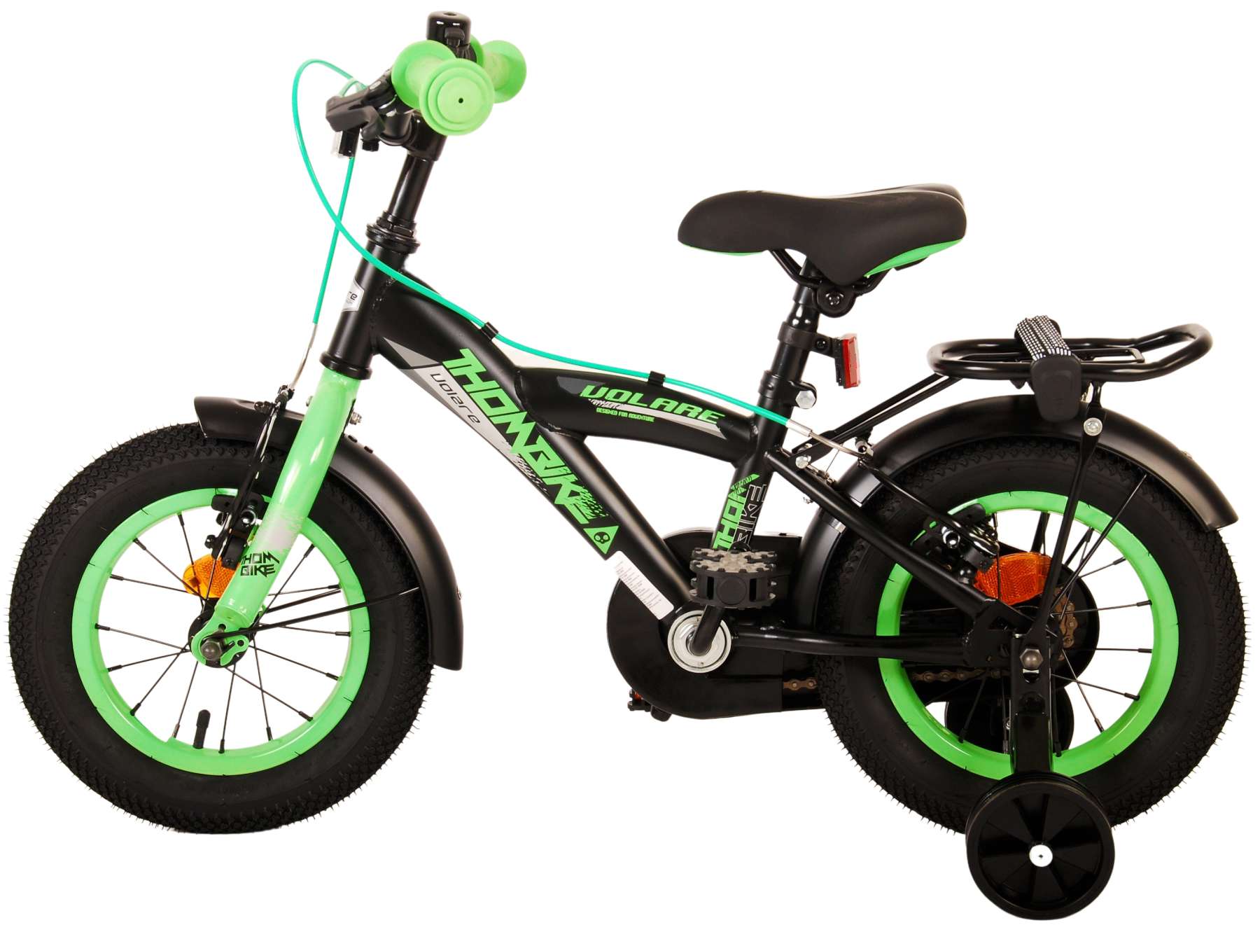 TPFSports Thombike Kinderfahrrad - Jungen - 12 Zoll - Rücktritt + Handbremse - Schwarz/Gelb