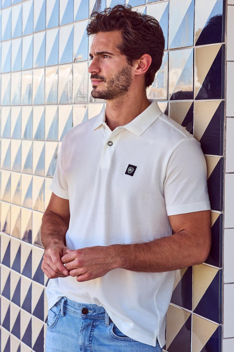Lerros witte heren polo