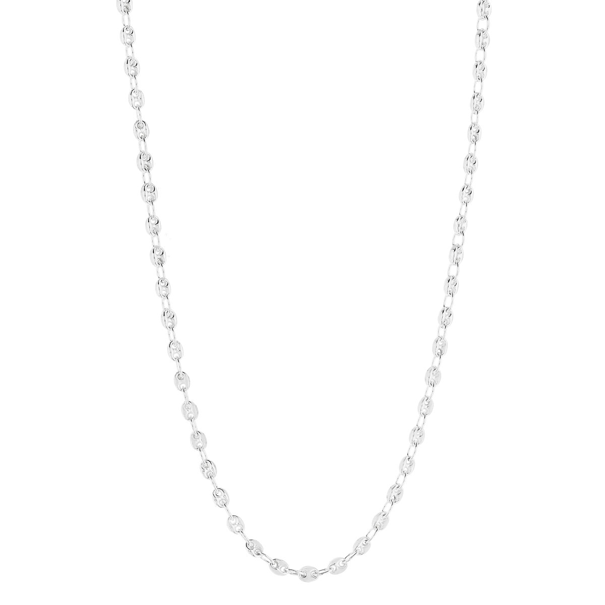 Collier argent 925 maille grain de café 55 cm