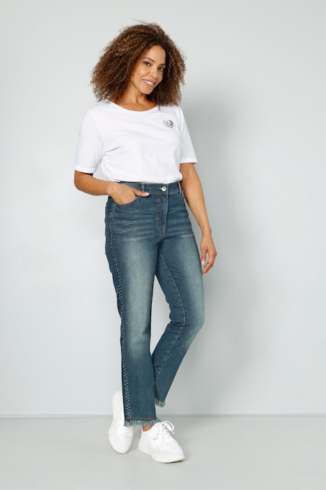 Jeans, Slim Fit, Ziernieten, 5-Pocket