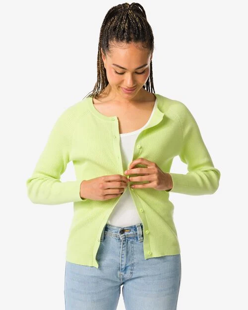 gilet maillé et côtelé pour femmes vert
