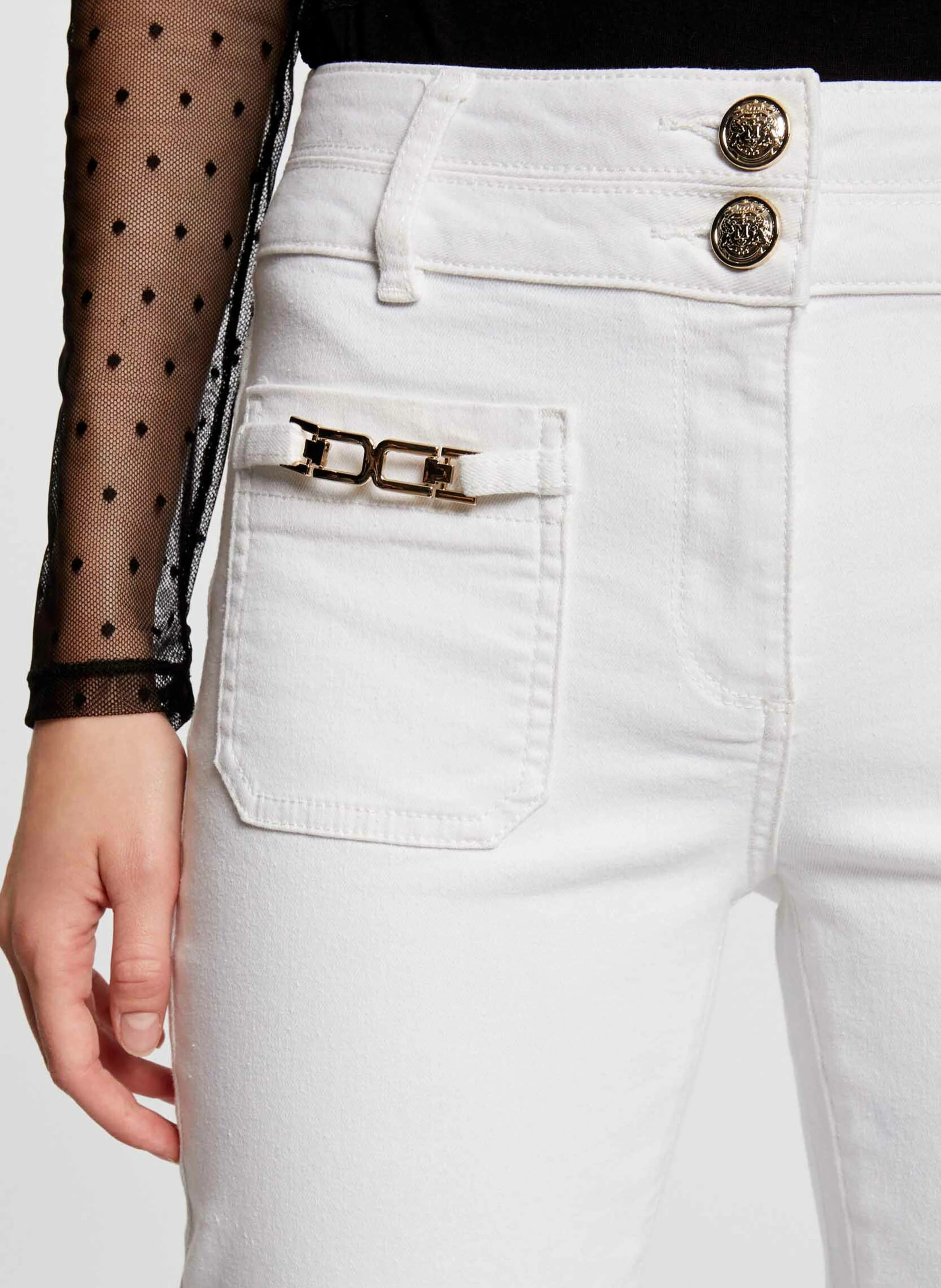POLENI - Jean bootcut en coton mélangé | Beige