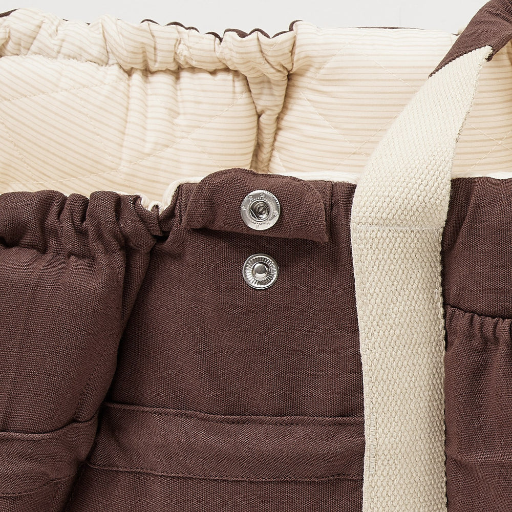Køb COPENHAGEN COLORS Babylift og Legetæppe Dark Brown w. Cream Solid Stripe