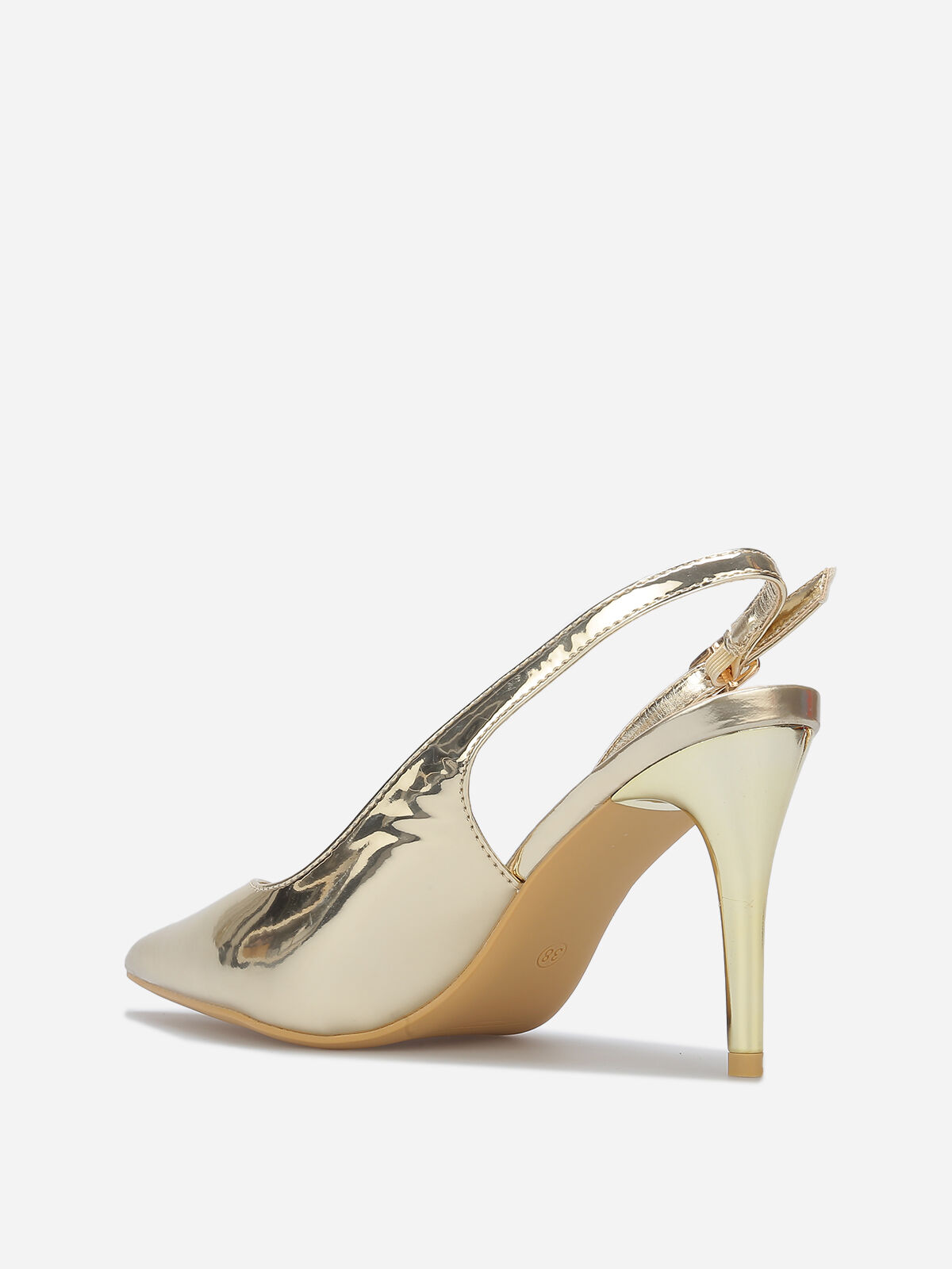 Escarpins slingback vernis- Doré