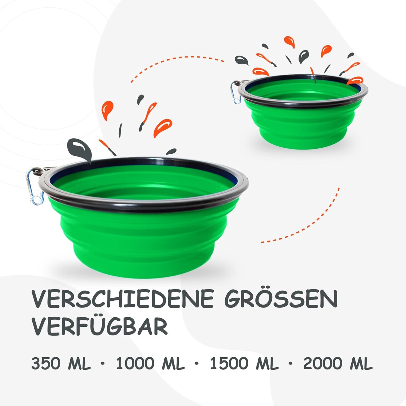 Petsation Faltbarer Reisenapf Grün 350 cm³