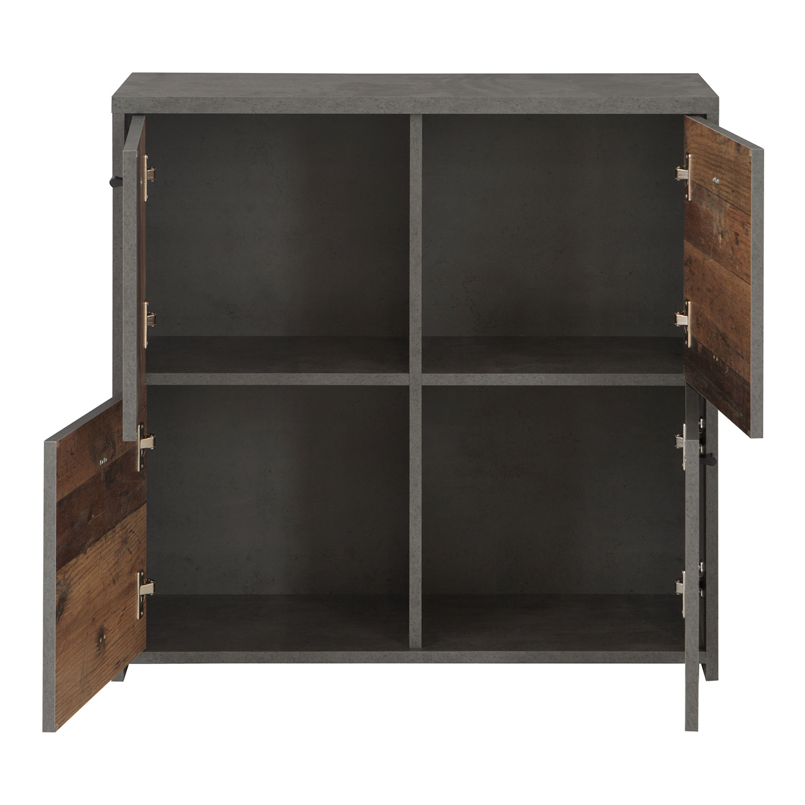 Kommode - Betonoptik - Old Wood Vintage - 77cm breit - vier Türen