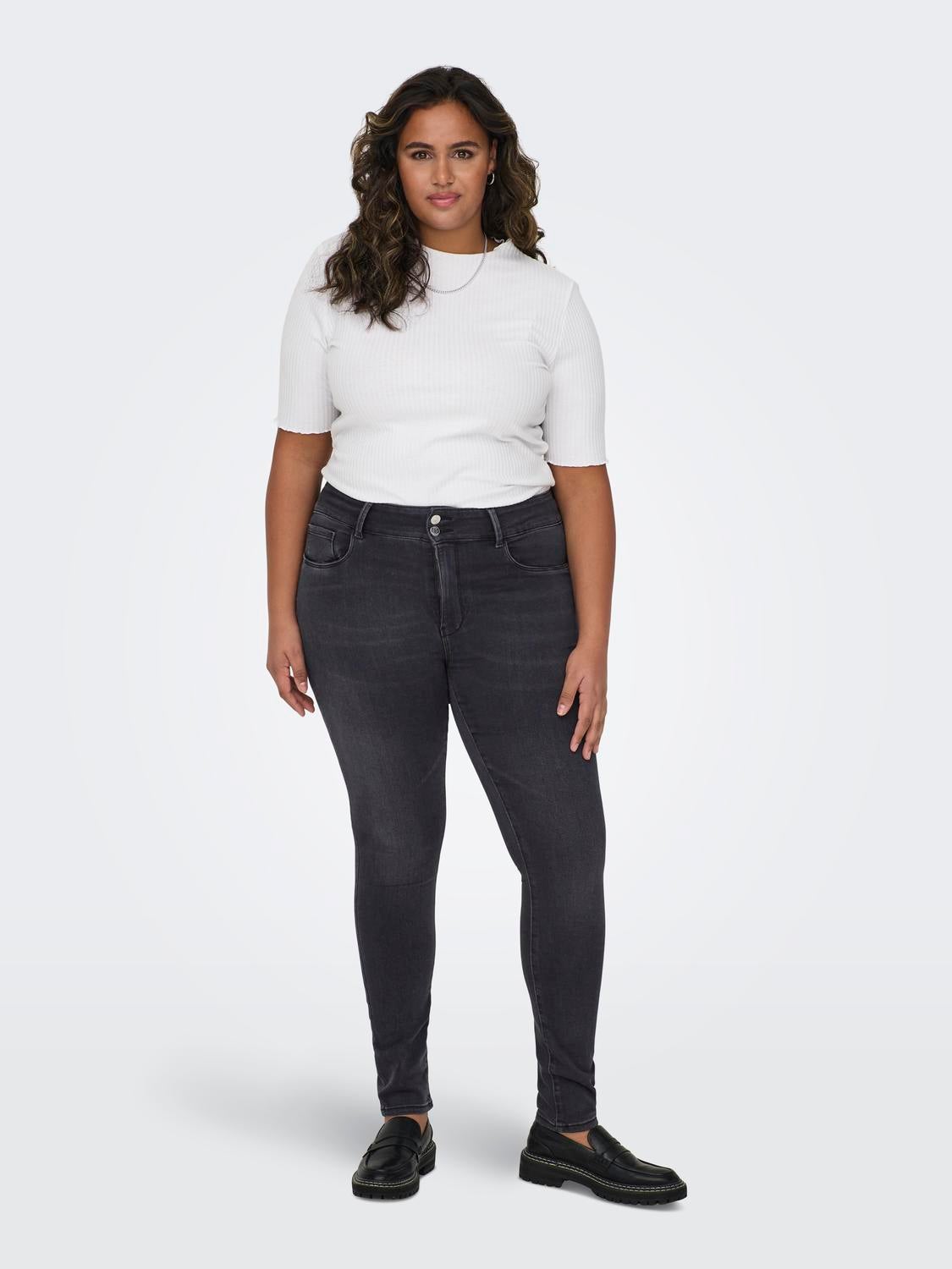 CARSTORM Hohe Taille Skinny Fit Jeans Washed Black