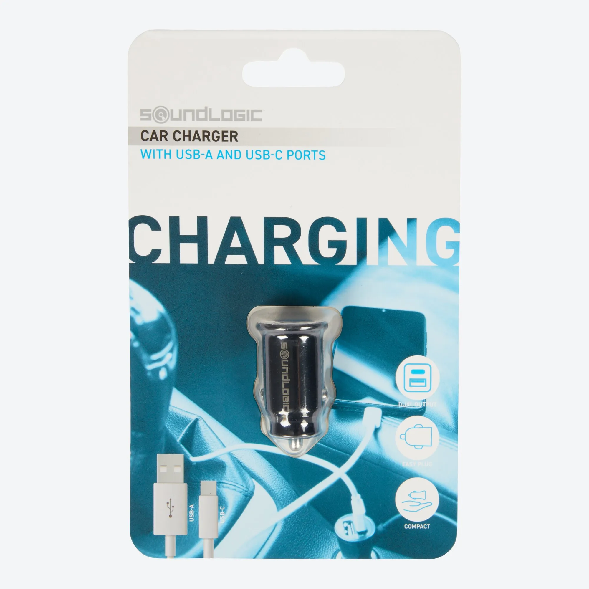 Soundlogic Auto-Ladegerät mit USB-A & -C-Anschluss