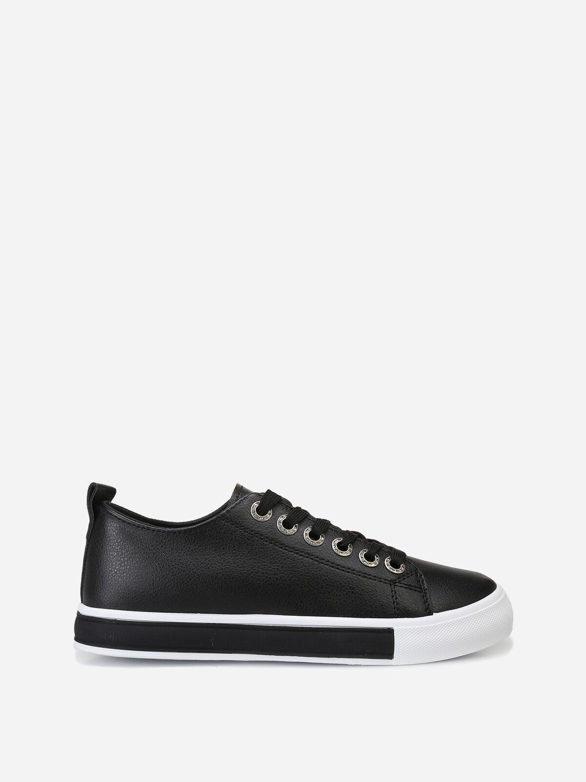 Baskets avec oeillets strassés- Noir