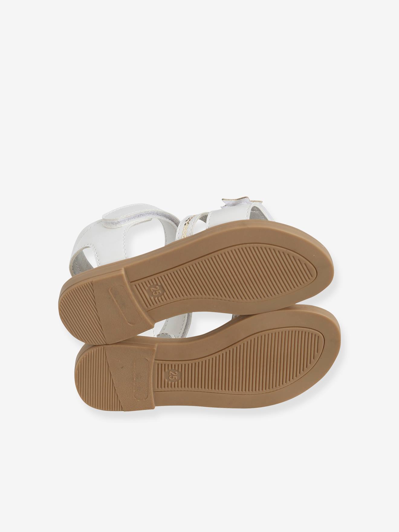Sandálias infantis com fecho de velcro, ideais para dar independência, branco claro, bicolor/multicoloridas.