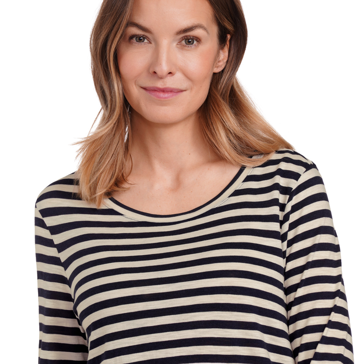 Gina Benotti Damen Langarmshirt im Streifen-Look dunkelblau / creme