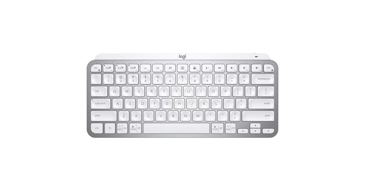 LogitechMX Keys Mini Minimalist Wireless Illuminated Keyboard, toetsenbord  (Lichtgrijs, US-International, Bluetooth)