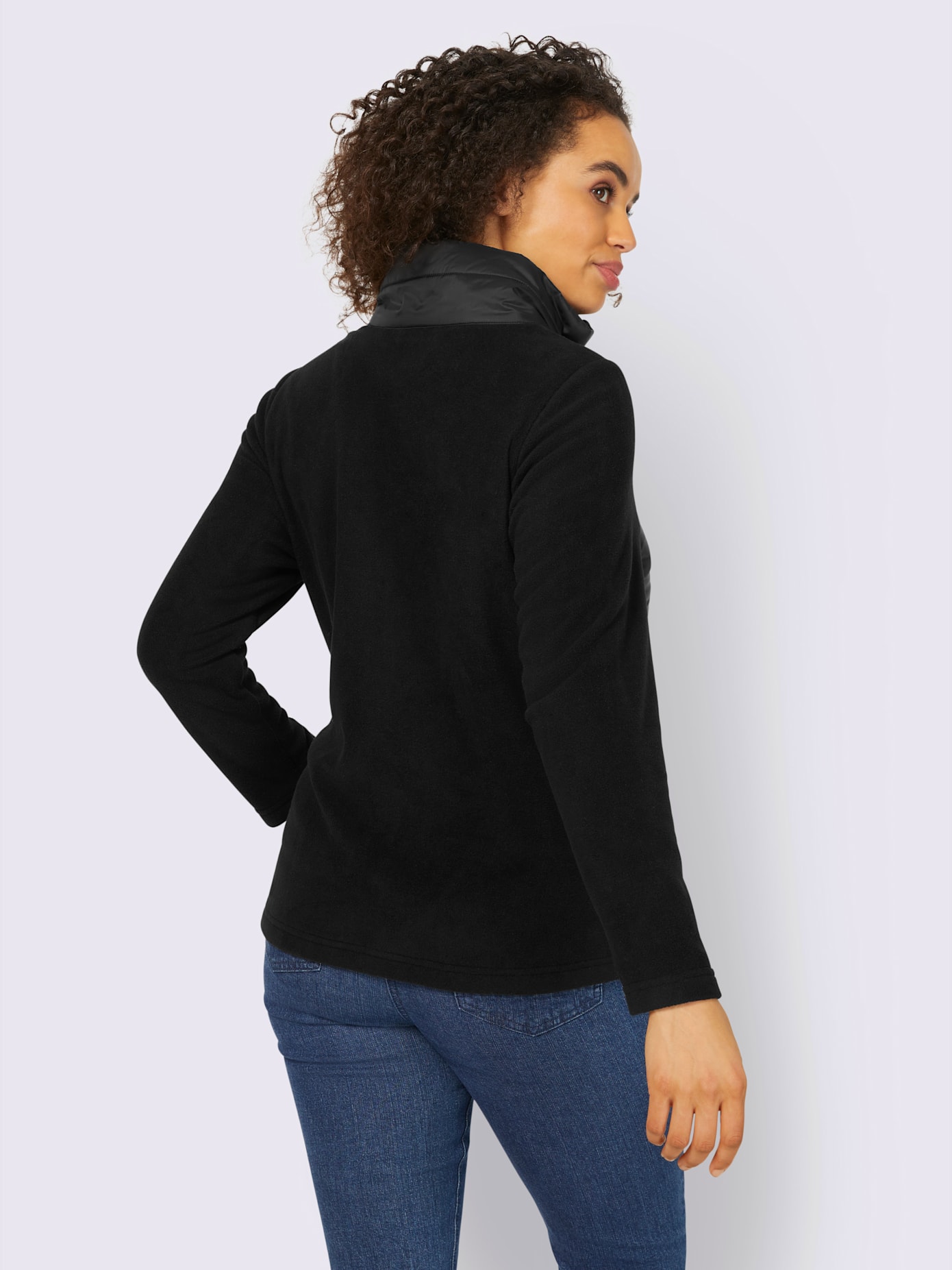 Veste polaire empiècement en nylon tendance