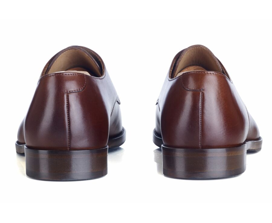 Derbies homme Châtaigne patiné semelle cuir avec patin - DOVER PATIN