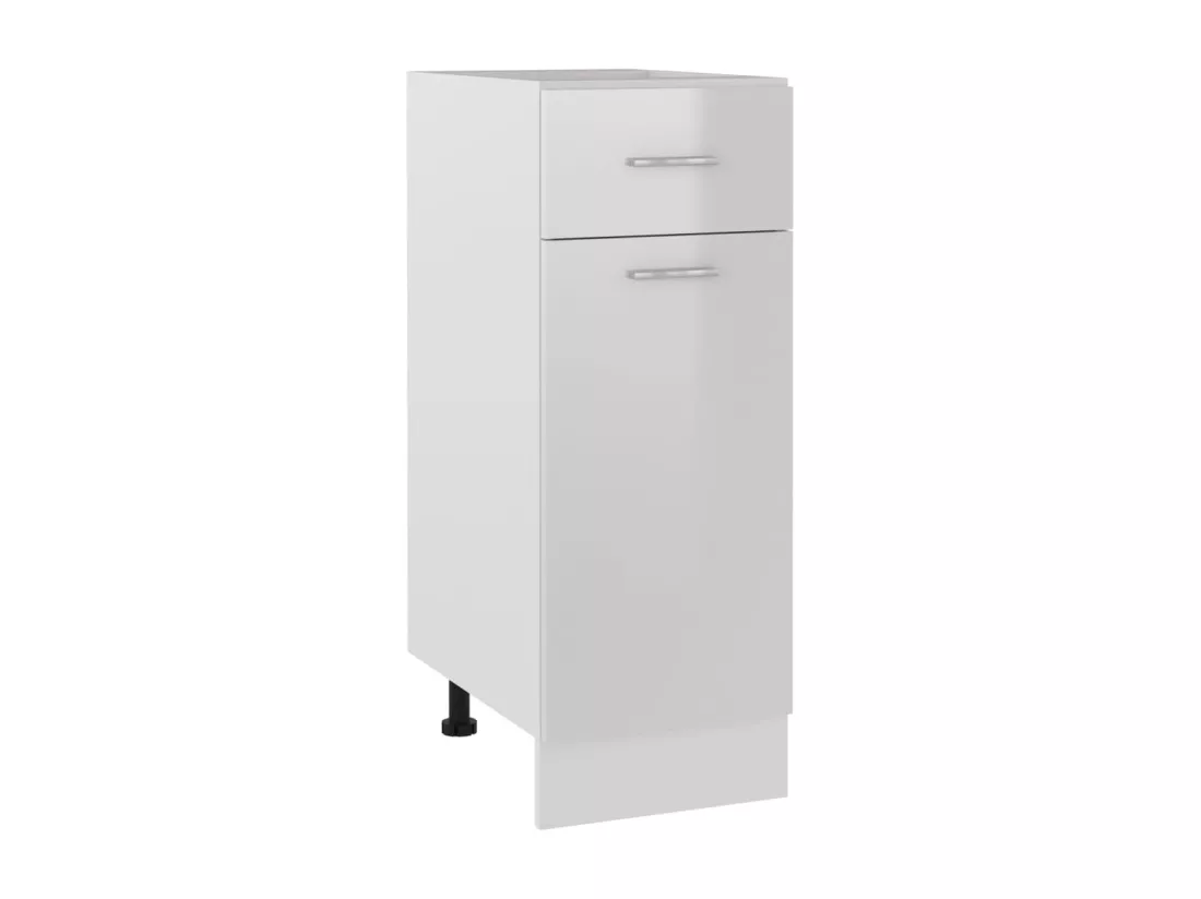 Armoire de plancher à tiroir Blanc brillant Bois d'ingénierie