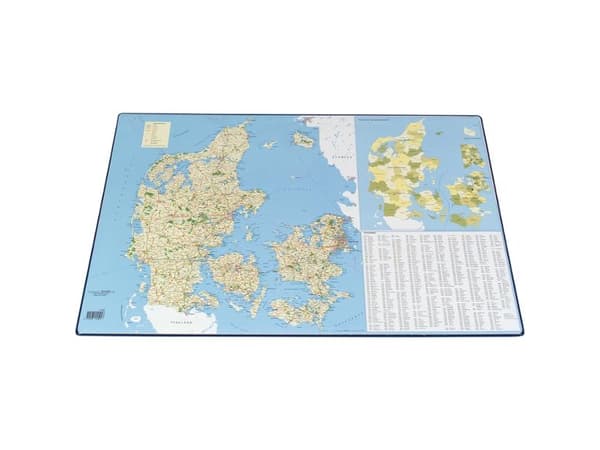 Skriveunderlag Danmarkskort med postnumre 40x65cm 4155
