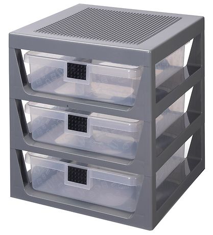 LEGO® Storage Aufbewahrung m. 3 Schubladen - 32x34x37 - Grau
