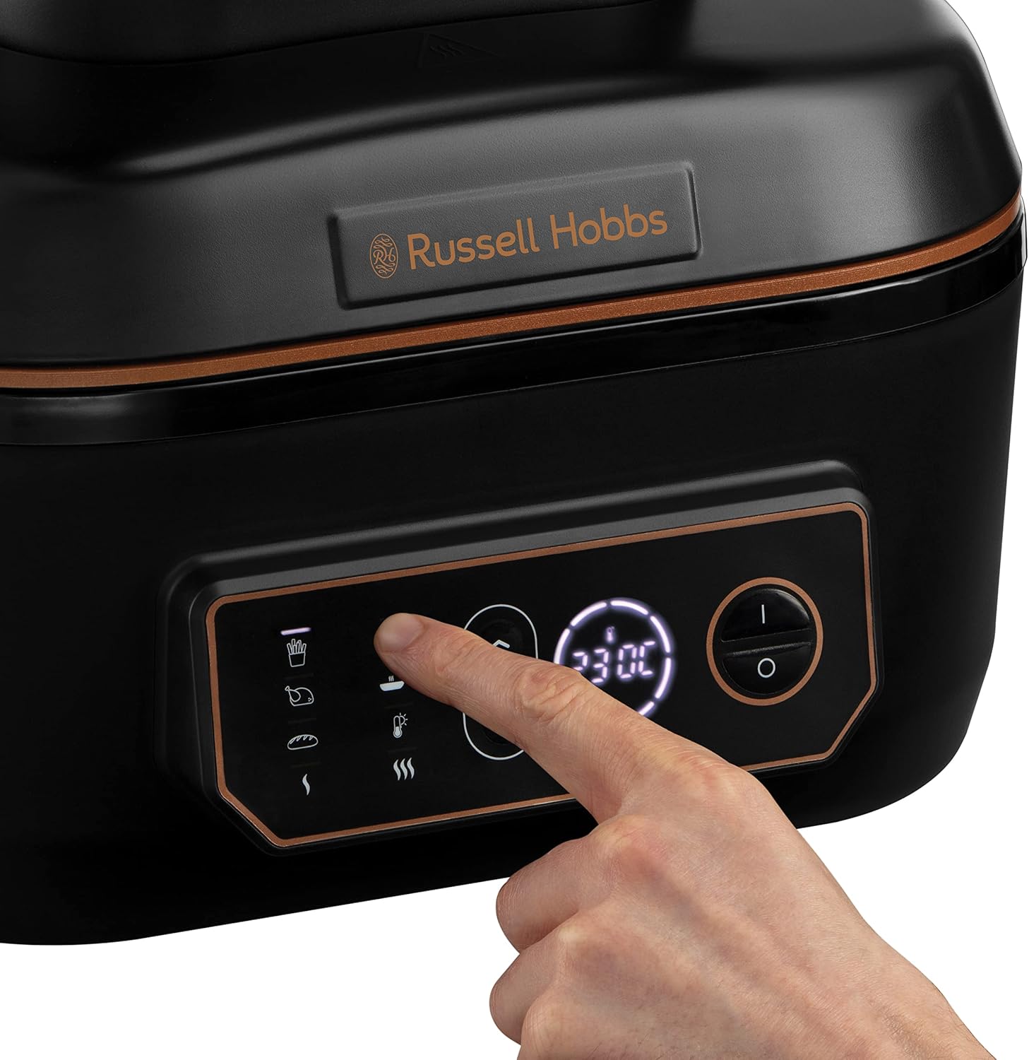 Russell Hobbs Heißluftfritteuse XL 5,5 l [Air Fryer/Grill/Multikocher] Rapid Air (spülmaschinenfest, Ober-&Unterhitze, kein Schütteln mehr, Slow Cooker, Backen, TK Pizza Ø 30cm) SatisFry 26520-56
