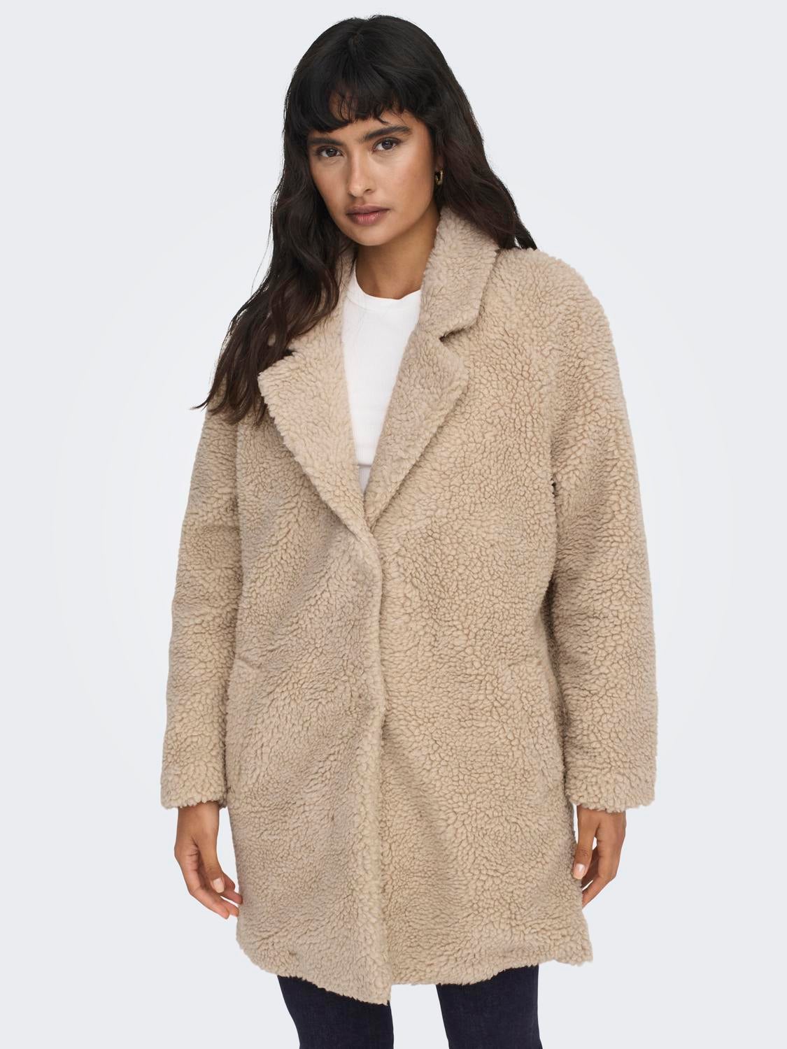 ONLNEWAURELIA Teddyfell Jacke Cuban Sand