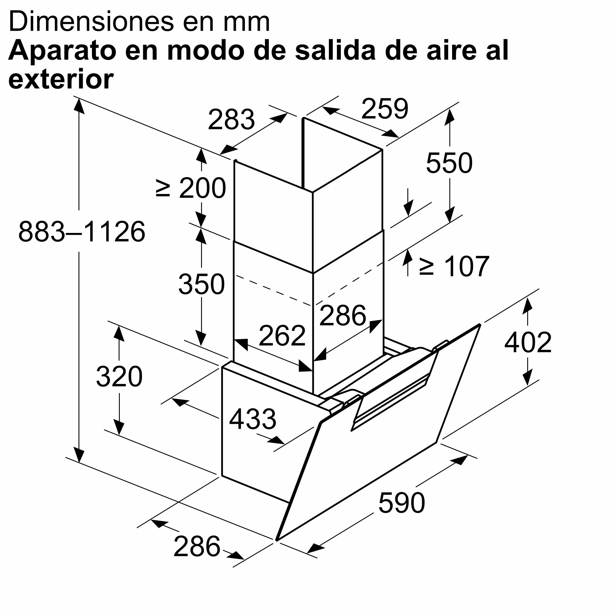Coifa de parede decorativa Série 4, 60 cm, vidro branco DWK67FN20