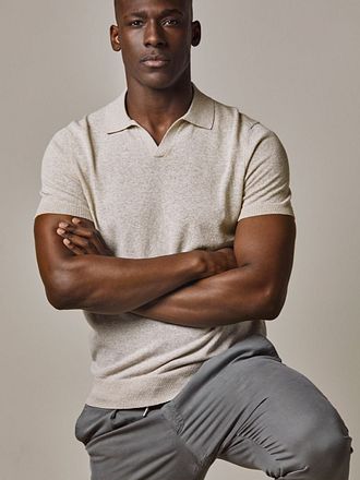 Profuomo Poloshirt Linen Blend Beige PPWD10023A-F kopen