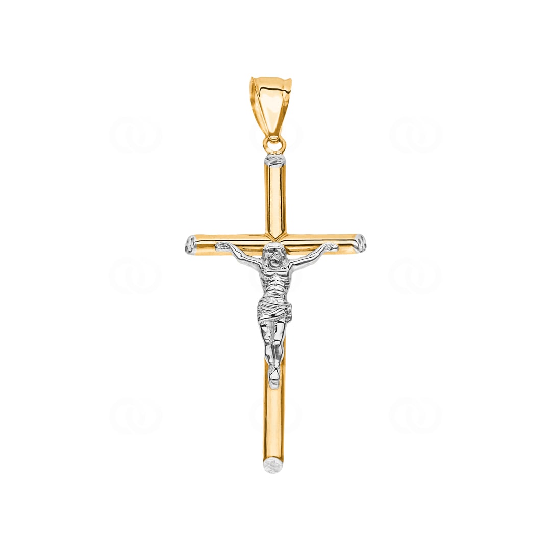 Anhänger 750/18 K Gelbgold Kreuz mit Jesus 48 x 24mm