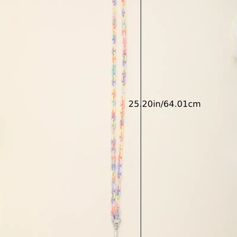 (120cm) Universal Necklace Handykette Umhängeband für Schutzhülle mit Acrylsteinen   1x Einlage - Bunt