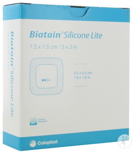 Coloplast Biatain Silicone Lite Pansement Mousse Avec Adhésion Silicone 7,5x7,5cm Pièce 10