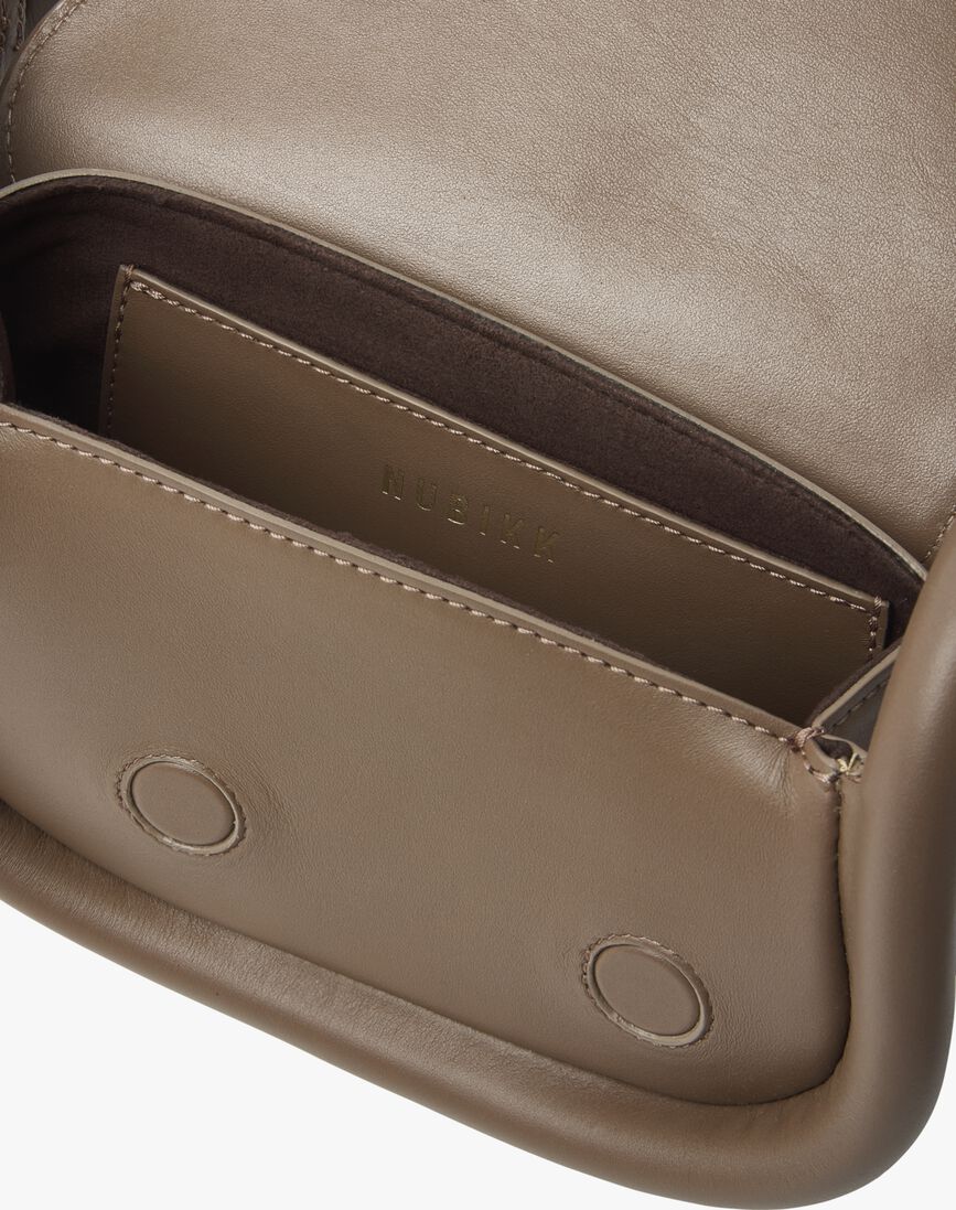 taupe nubikk schoudertas bobby mini bag ii
