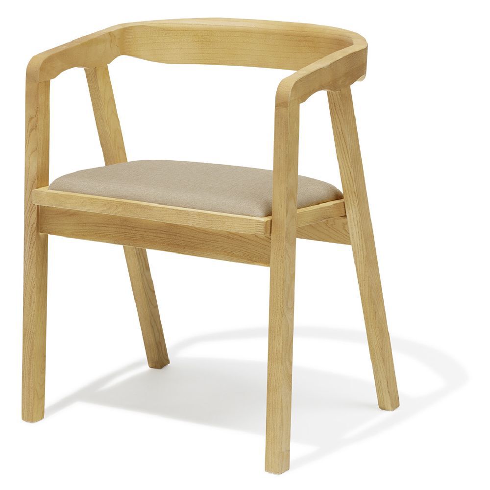 Chaise Cadix bois et polyester naturel - L55xP48,5xH70,5 cm