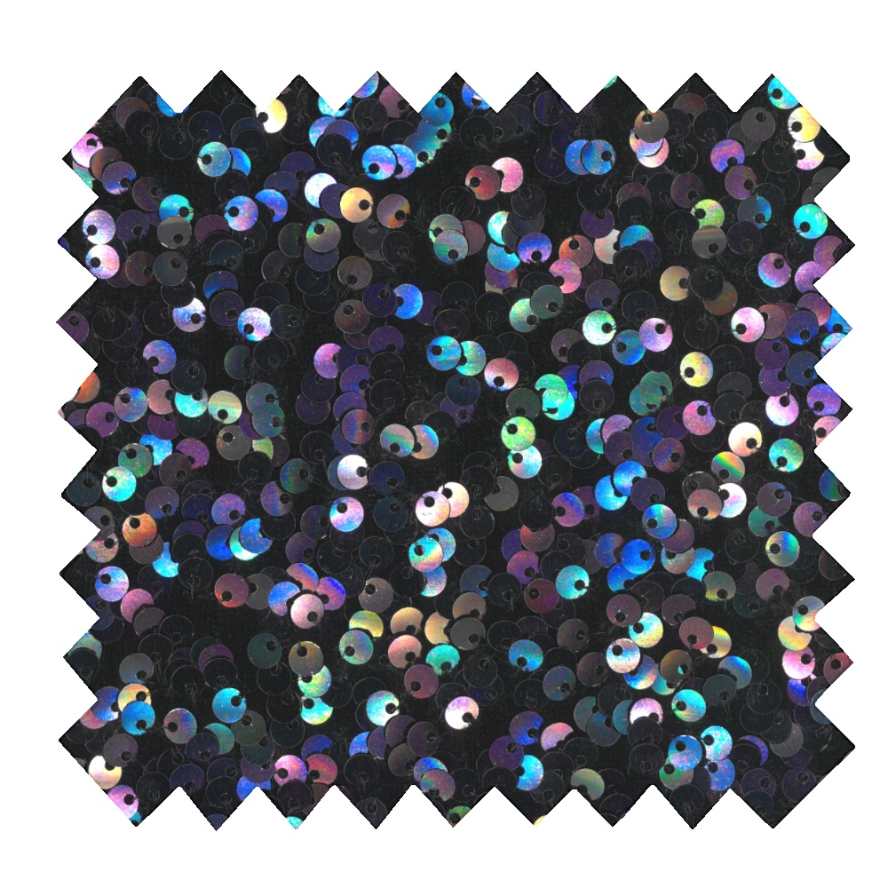 Tissu Sequins Violet Noir