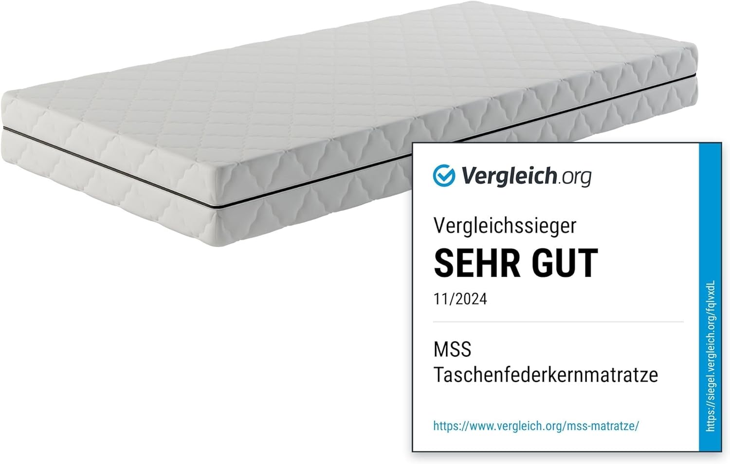 MSS e.K. Medic Taschenfederkernmatratze 90 x 220 cm H3 | 7-Zonen orthopädische Matratze | 20 cm Höhe (Kernhöhe 19 cm) | ergonomischer Komfortschaum | Oeko-TEX | Microfaser-Bezug | Made in Germany