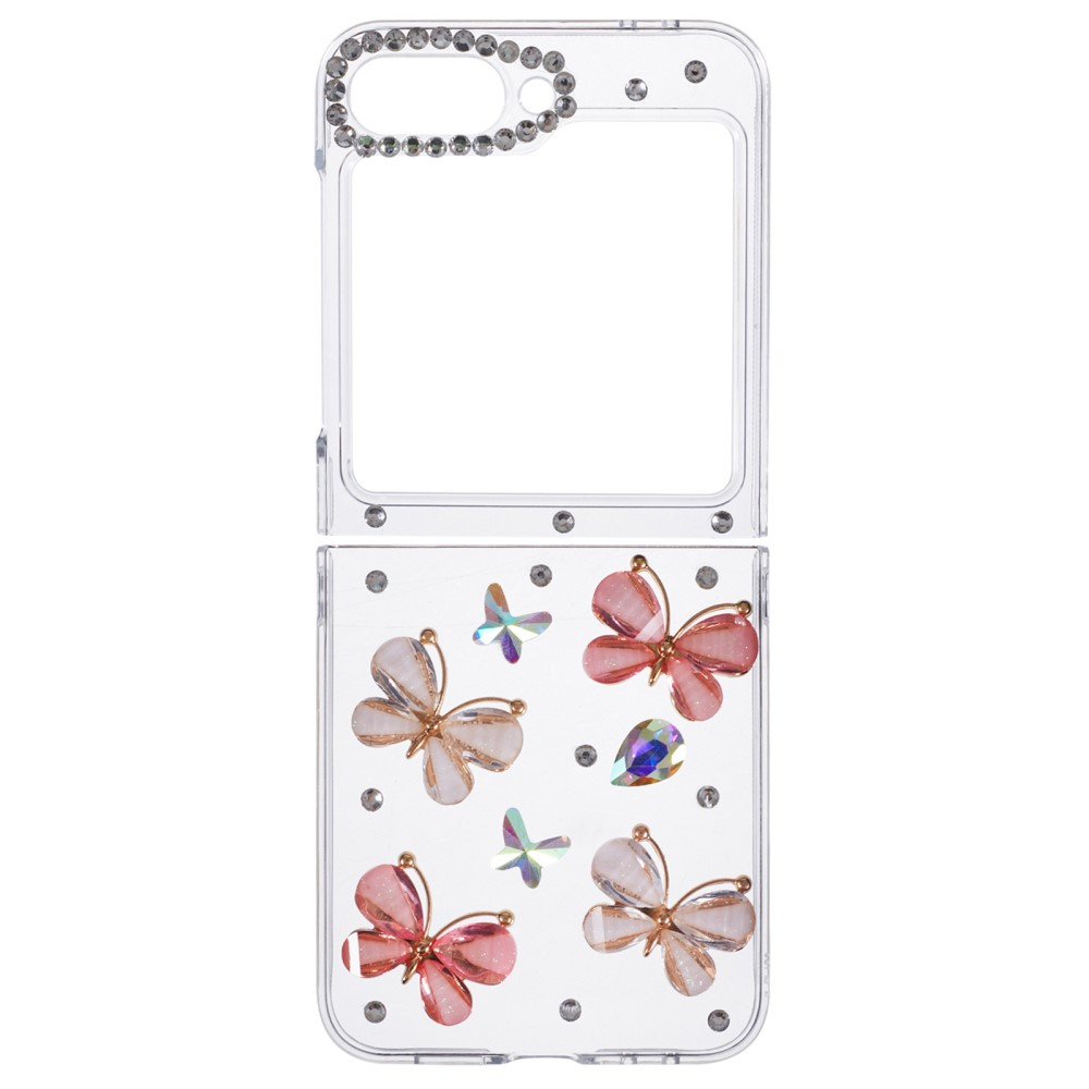 Samsung Galaxy Z Flip7 FE / Z Flip6 Hardcase Schutzhülle Glitzer Steine - Schmetterlinge