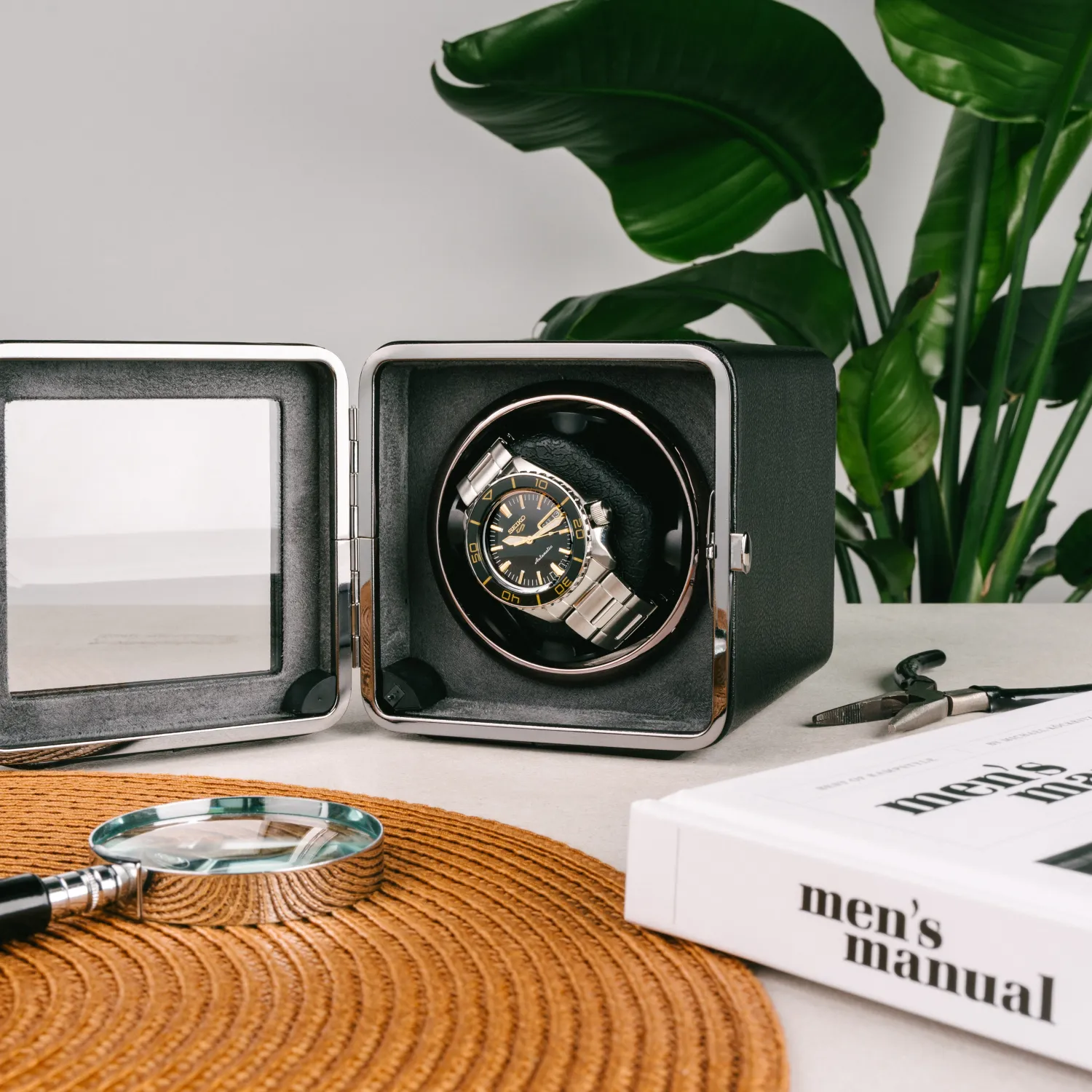 Piero Lazzari Watch Winder 1 ur Sort Læder PL1116