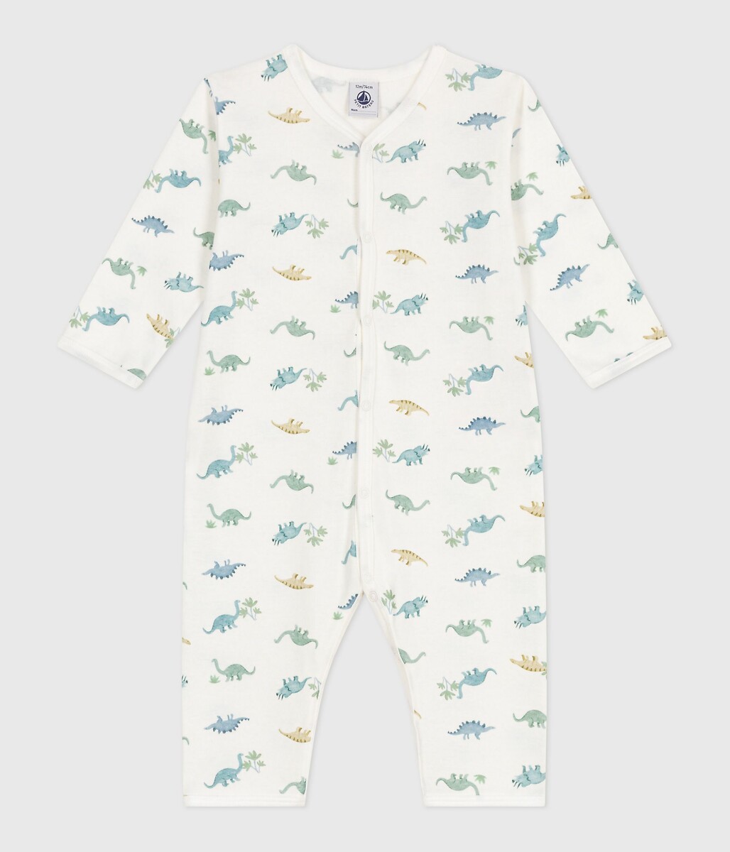 PETIT BATEAU<br>Pijama de algodão sem pés, motivo de dinossauro