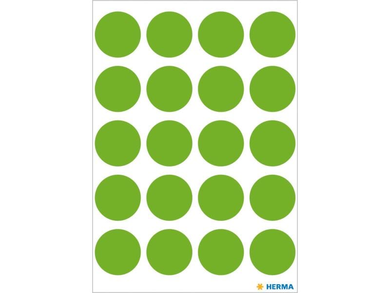 Herma Stickers Klebepunkte Vario Ø 19 mm, Neongrün Markierungspunkte Sticker