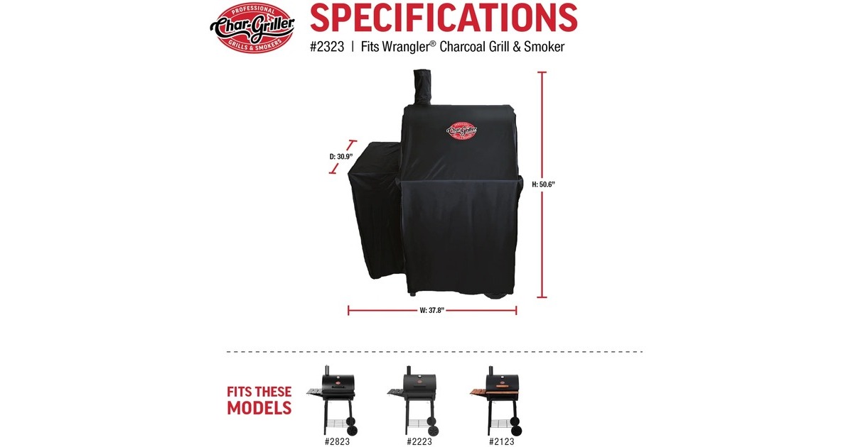 Char-GrillerWrangler Grill cover beschermkap  (Zwart)