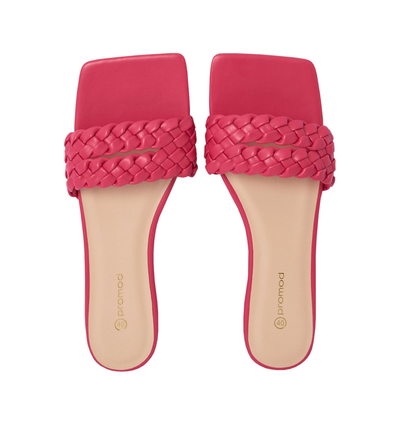 Mules tressées Femme - Rose fuchsia